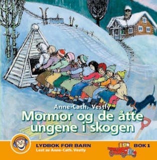 Mormor og de åtte ungene i skogen – Anne-Cath. Vestly, lydbokens omslag