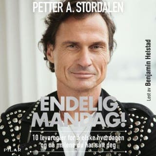 Endelig mandag! – Petter Stordalen og Ole-Martin Ihle, lydbokens omslag