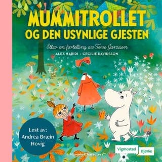 Mummitrollet og den usynlige gjesten – Cecilia Davidsson, lydbokens omslag