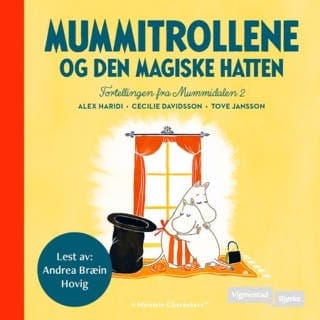 Mummitrollene og den magiske hatten – Alex Haridi og Cecilia Davidsson, lydbokens omslag