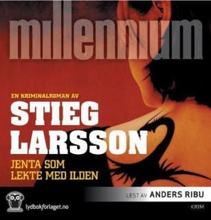 Jenta som lekte med ilden – Stieg Larsson, lydbokens omslag