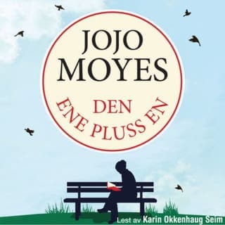 Den ene pluss en – Jojo Moyes, lydbokens omslag