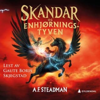 Skandar og enhjørningstyven – A.F. Steadman, lydbokens omslag
