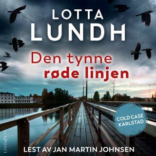 Den tynne røde linjen – Lotta Lundh, lydbokens omslag